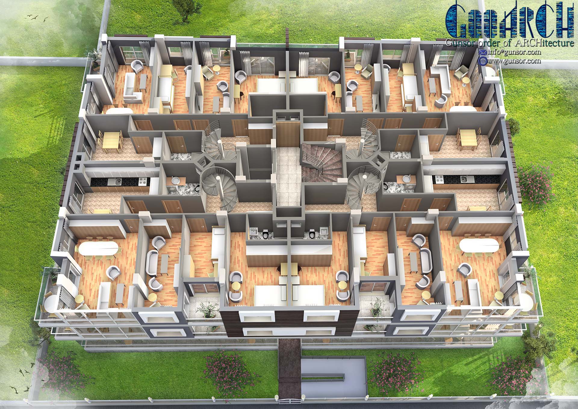 Perspective 3D Plan section / Perspektif Plan Kesit -- S. Korhan Günsor 1z Mimarlik (c)